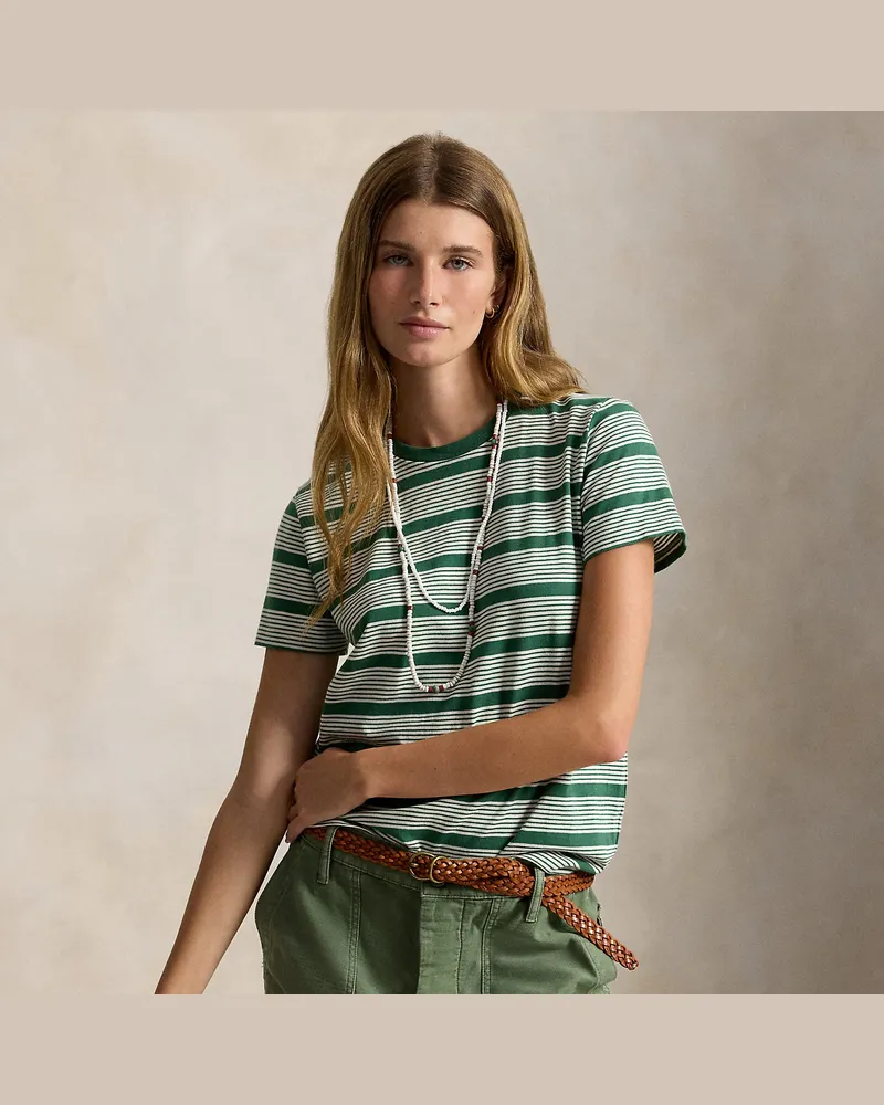 Ralph Lauren Gestreiftes T-Shirt Green