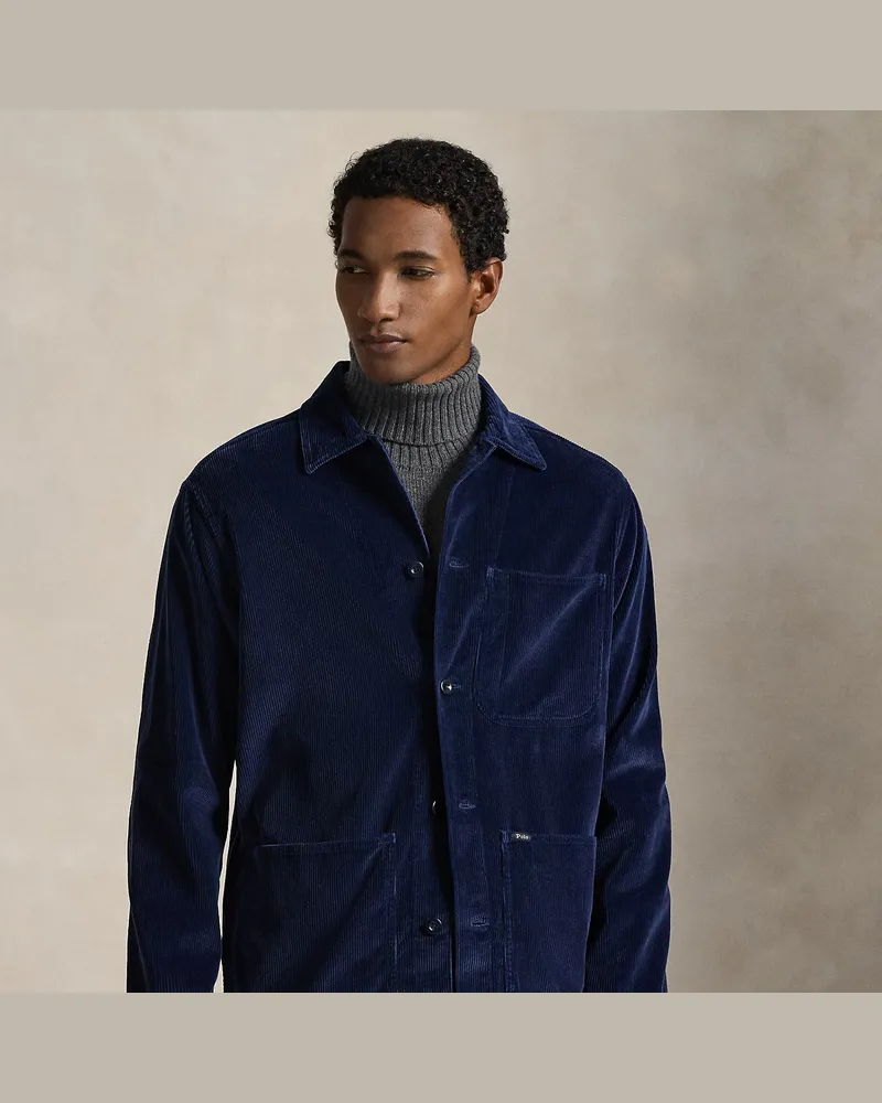 Ralph Lauren Utility-Hemdjacke aus Kordsamt Blue