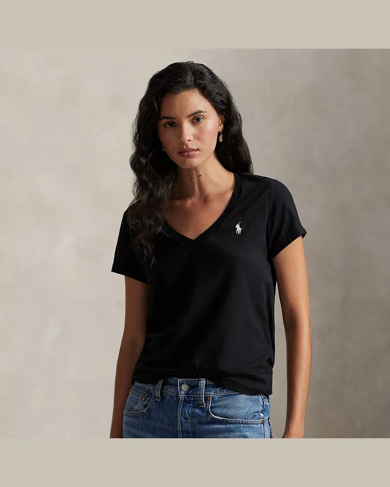 Ralph Lauren T-Shirt aus Baumwolljersey Black