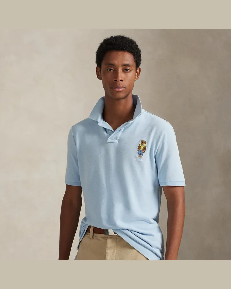 Ralph Lauren Custom-Slim-Fit Poloshirt mit Polo Bear Blue