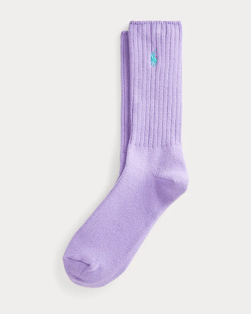 Ralph Lauren Crew-Socken mit charakteristischem Pony Purple