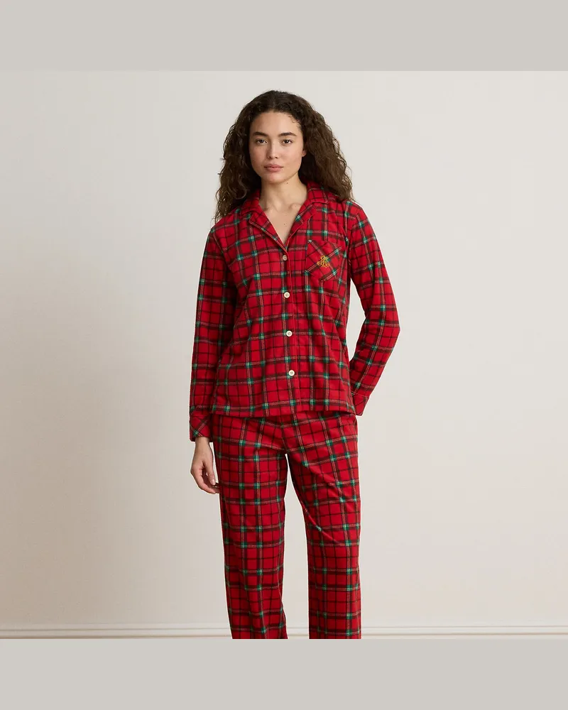 Ralph Lauren Karierter Pyjama aus Microfleece Red