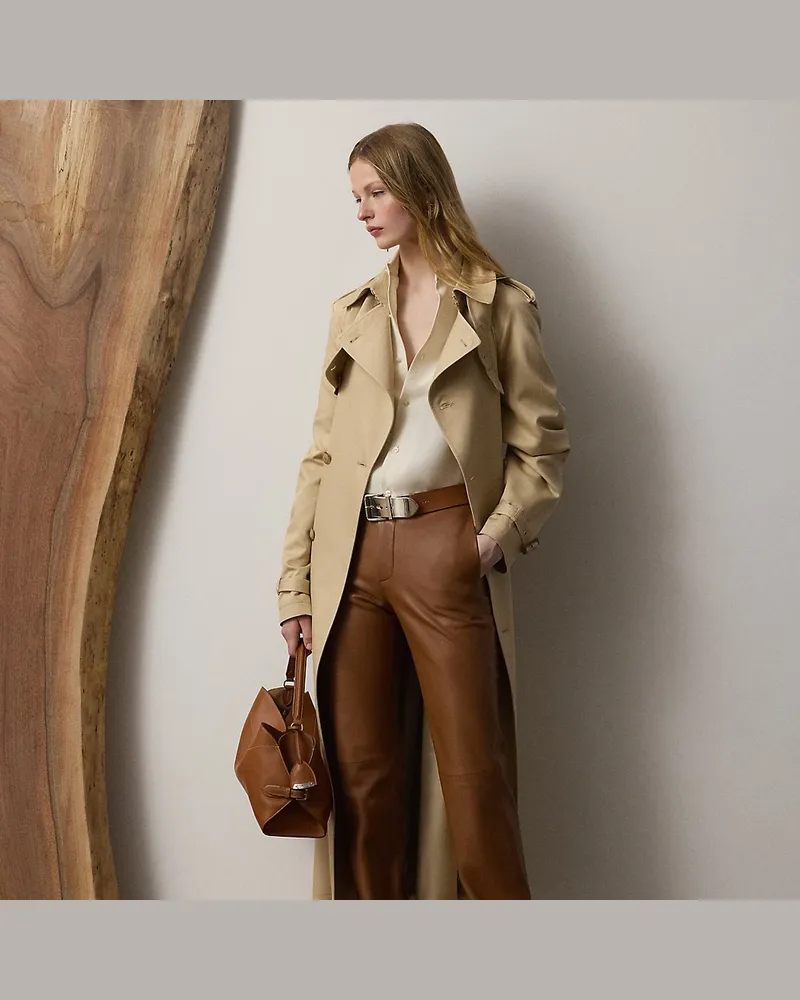 Ralph Lauren Seiden-Baumwoll-Trenchcoat Alecia Tan