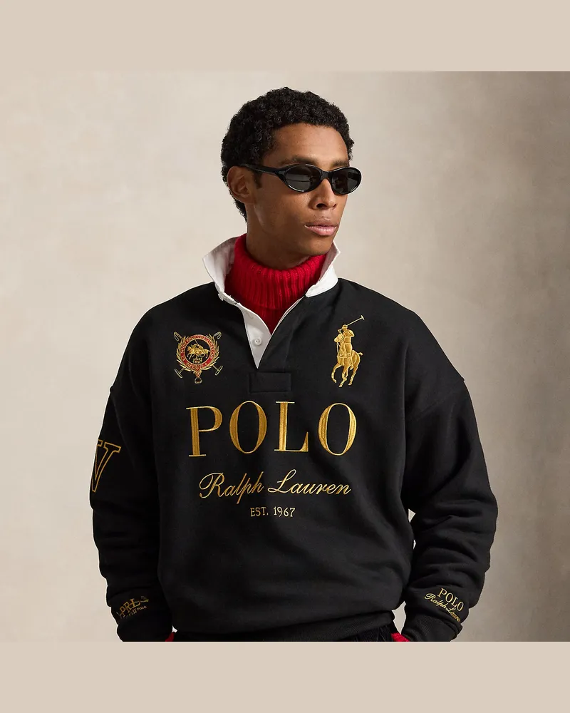 Ralph Lauren Relaxed-Fit Rugby-Sweatshirt mit Pony Black
