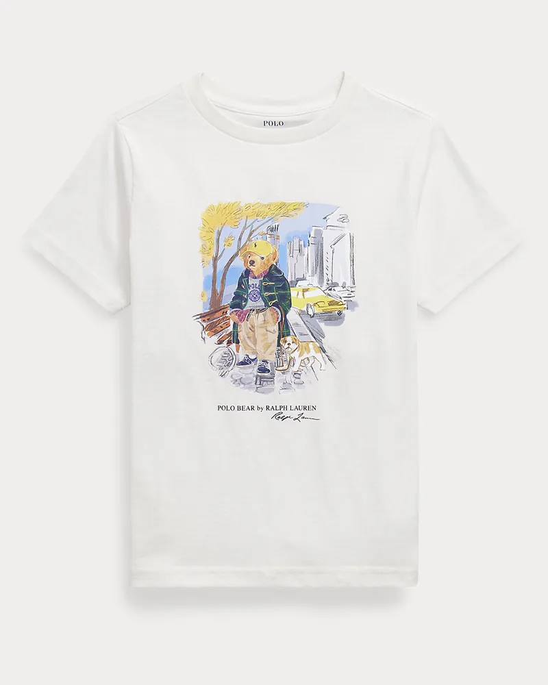 Ralph Lauren Baumwolljersey-T-Shirt mit Polo Bear Cream