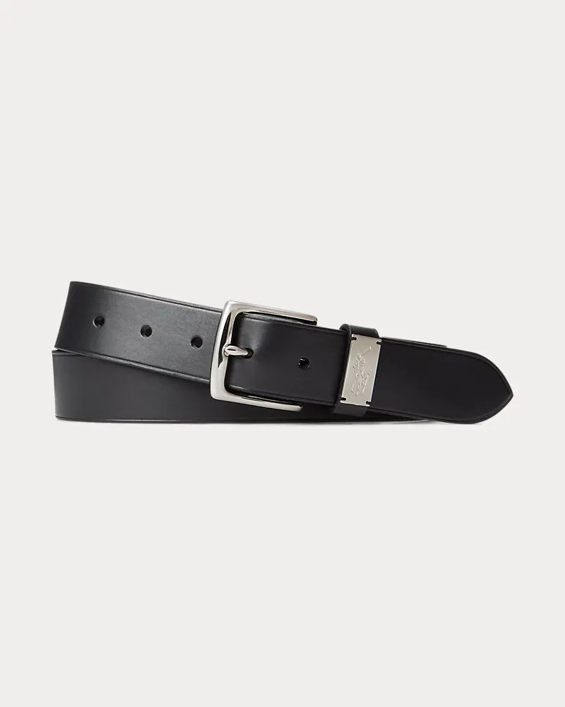 Ralph Lauren Ledergürtel mit Ponyschild Black