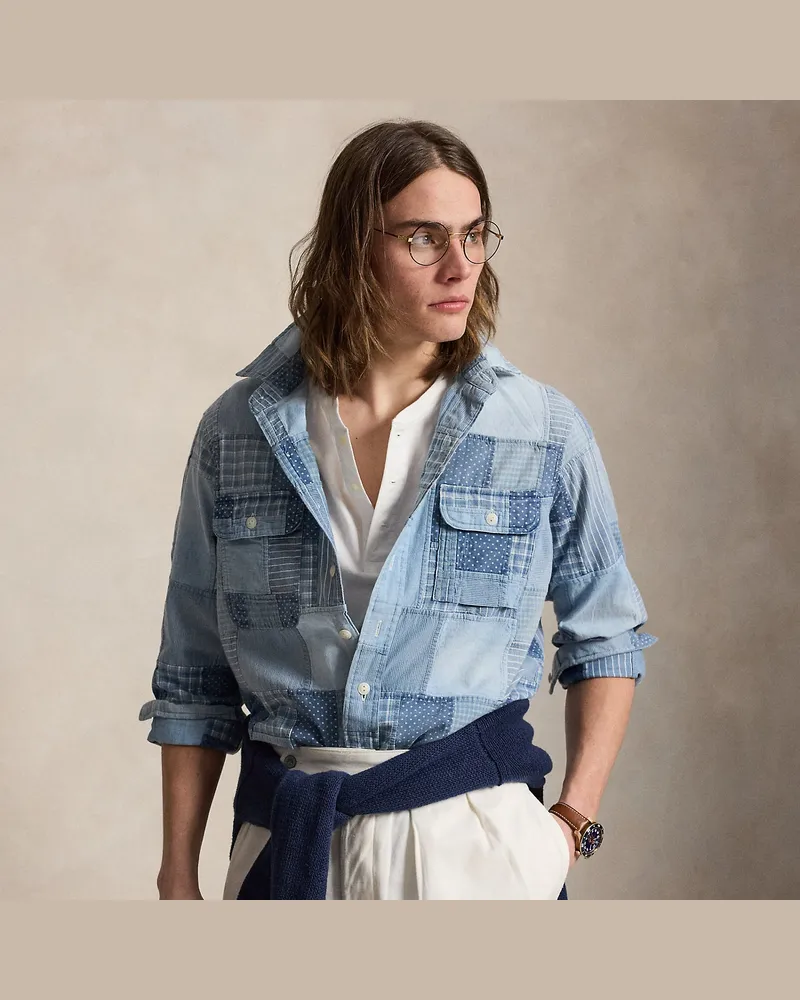 Ralph Lauren Classic-Fit Patchwork-Arbeitshemd Blue