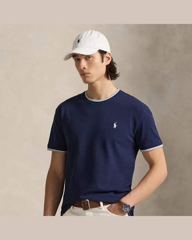 Ralph Lauren Classic-Fit T-Shirt aus Stretchpiqué Blue