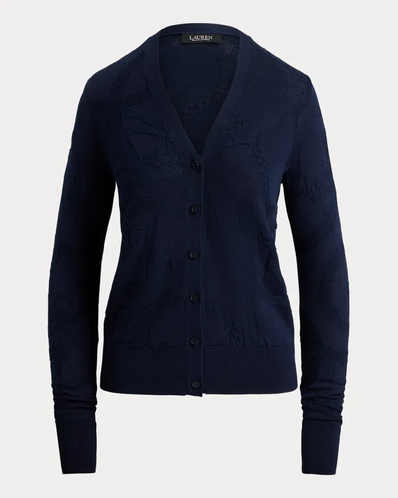 Ralph Lauren Strickjacke mit Gürtelmotiv Blue