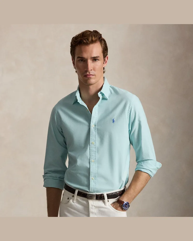 Ralph Lauren Gefärbtes Slim-Fit Oxfordhemd Blue