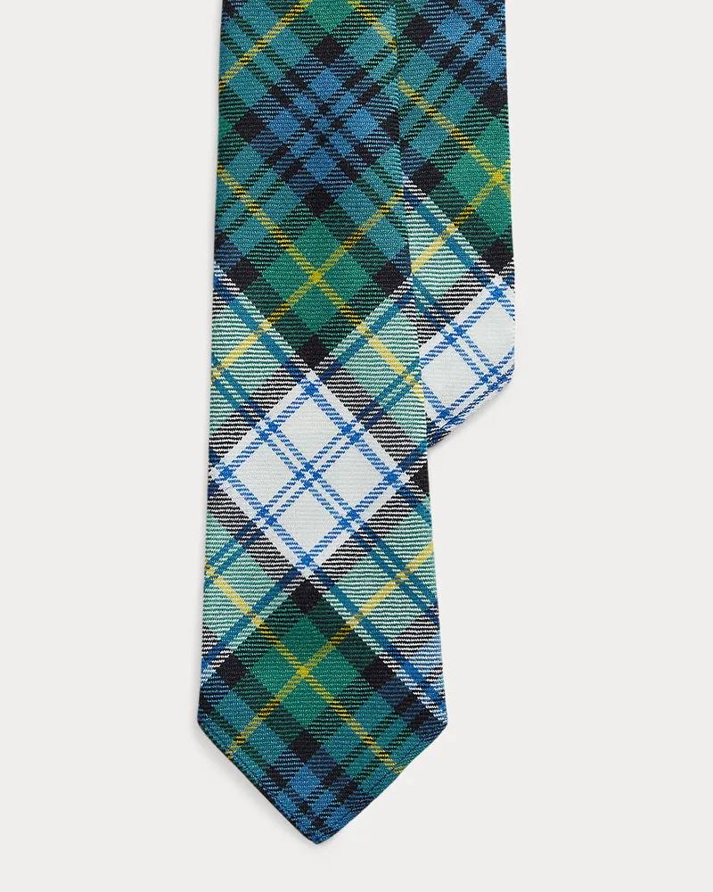 Ralph Lauren Tartan-Wollkrawatte im Vintage-Stil Green