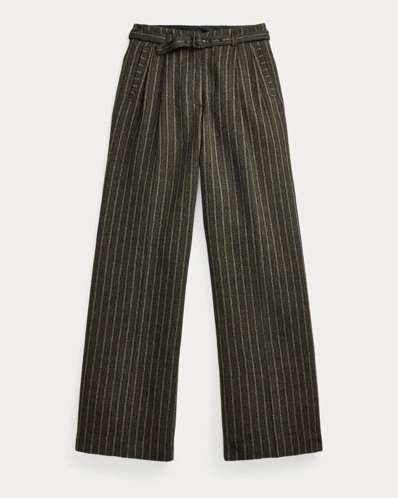 Ralph Lauren Gestreifte Woll-Baumwollhose Green