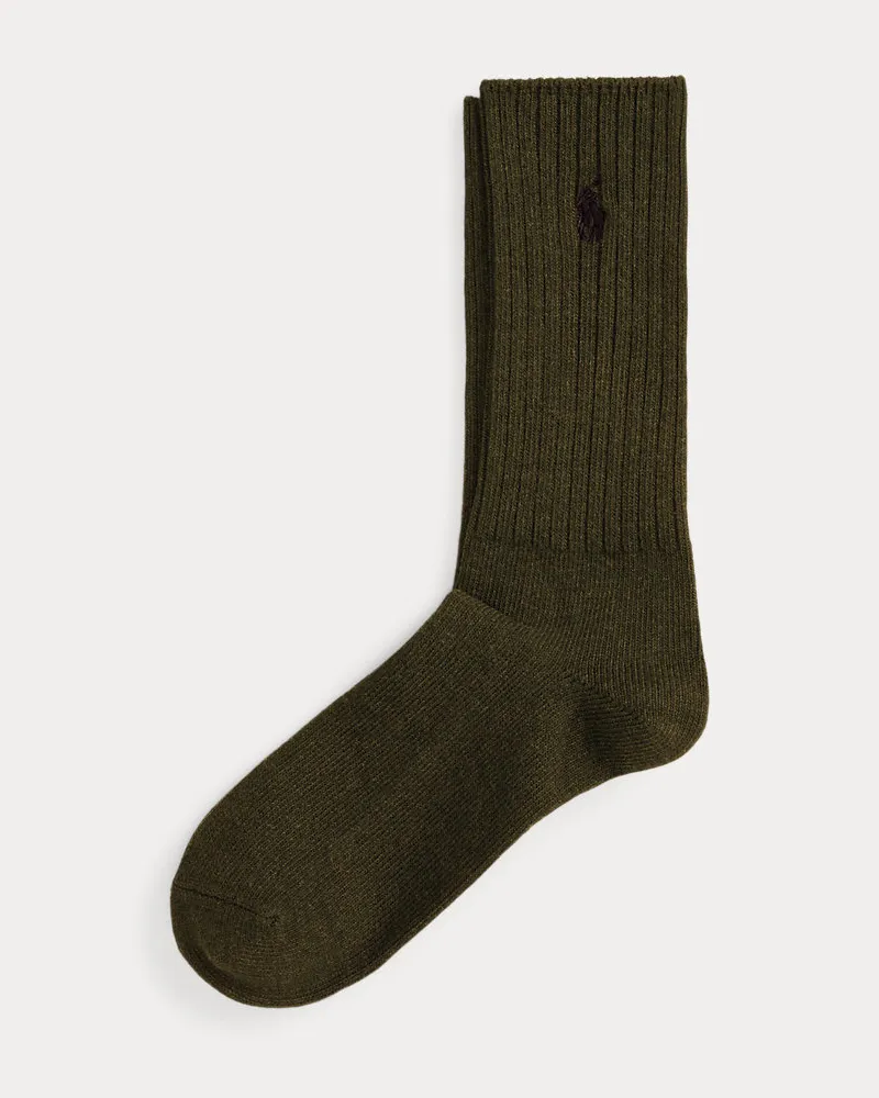 Ralph Lauren Crew-Socken mit charakteristischem Pony Green