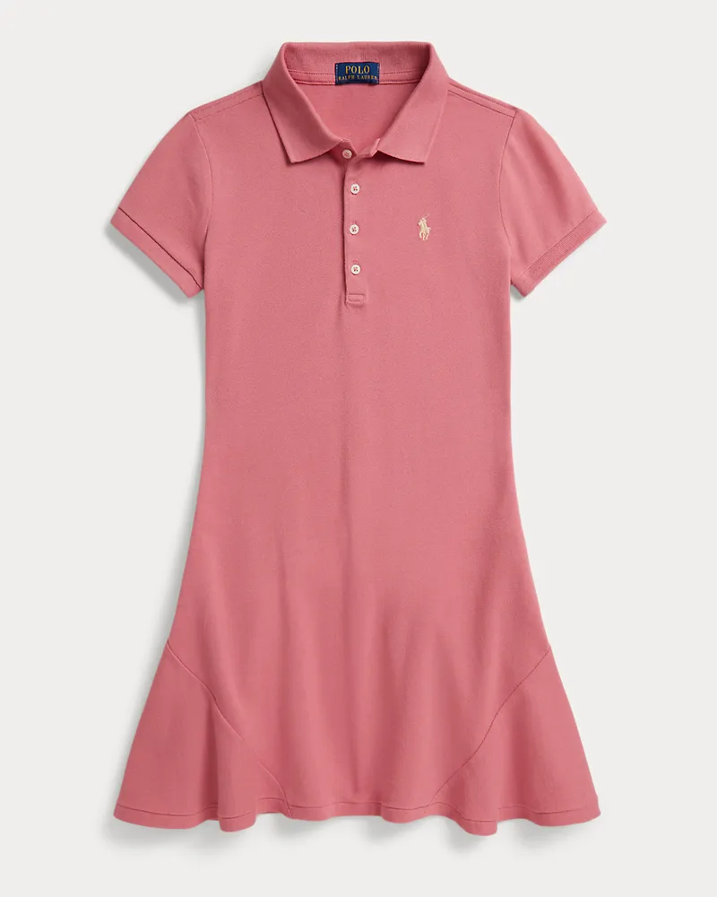 Ralph Lauren Piqué-Polokleid mit Stretch Pink