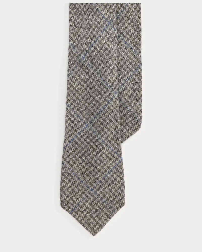 Ralph Lauren Wollkrawatte mit Hahnentritt-Karomuster Grey