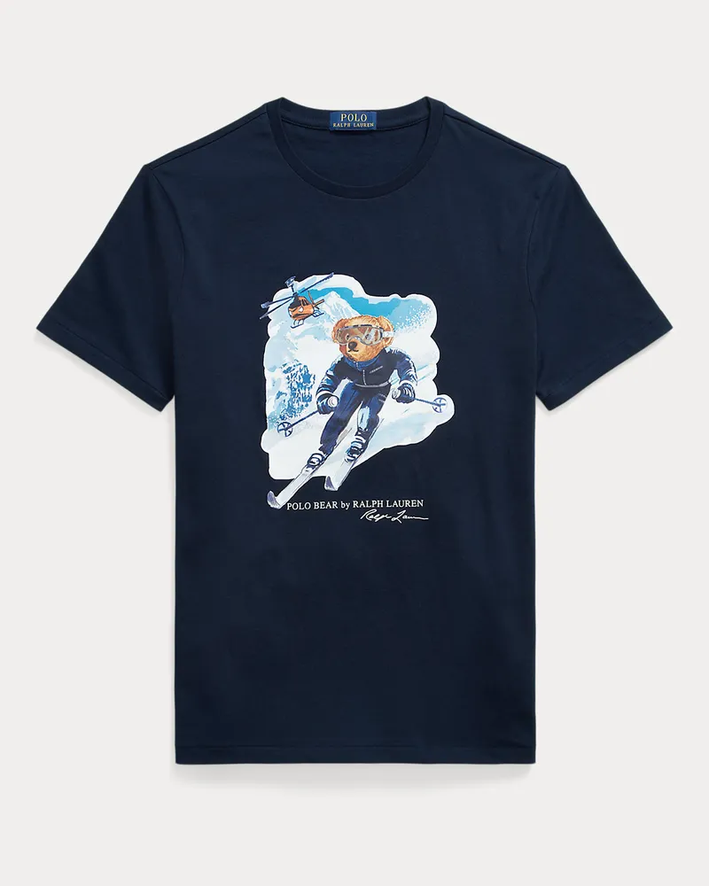 Ralph Lauren Custom-Slim-Fit T-Shirt mit Polo Bear Blue