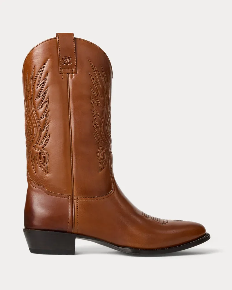 Ralph Lauren Westernstiefel aus Leder Tan
