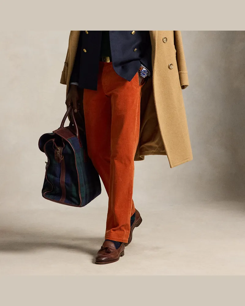 Ralph Lauren Straight-Fit Hose Bedford aus Kordsamt Orange