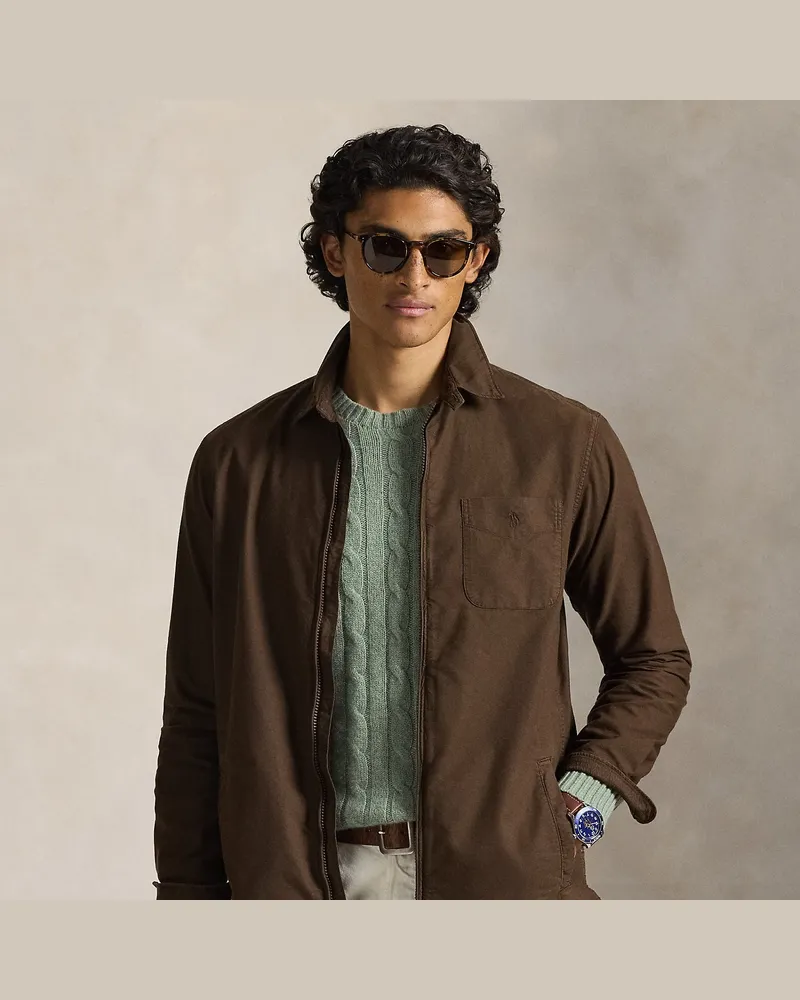 Ralph Lauren Konfektioniert gefärbte Oxford-Hemdjacke Brown