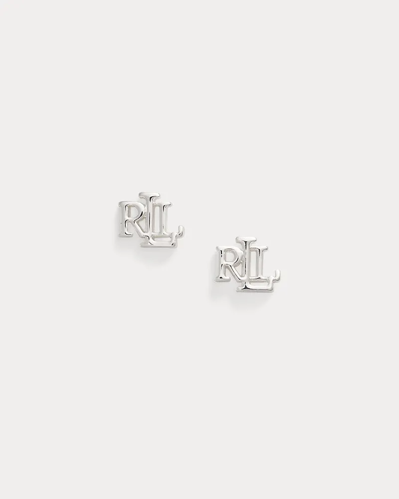 Ralph Lauren Ohrstecker mit Logo Silver