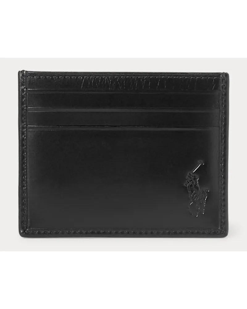 Ralph Lauren Kartenetui aus Leder mit Pony-Muster Black