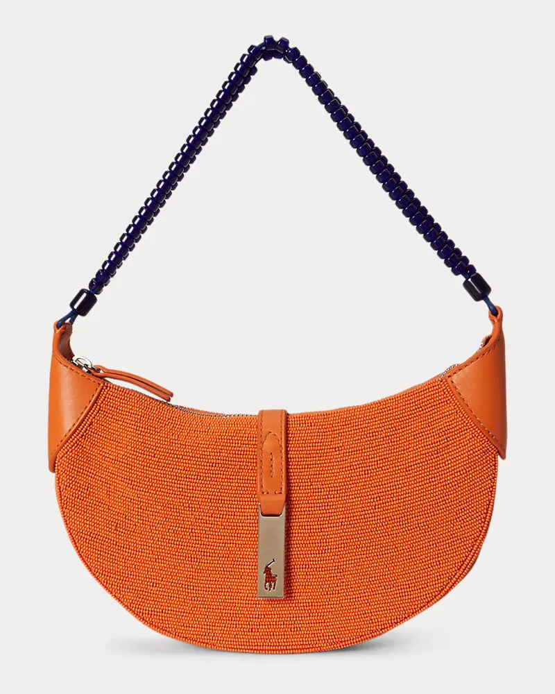 Ralph Lauren Mini-Schultertasche Polo ID mit Perlen Orange