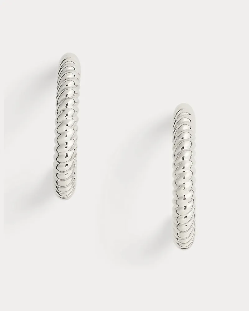 Ralph Lauren Silberfarbene Seil-Creolen Grey