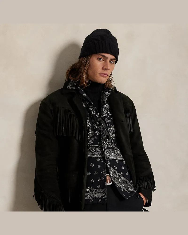 Ralph Lauren Wildlederjacke mit Fransen Black