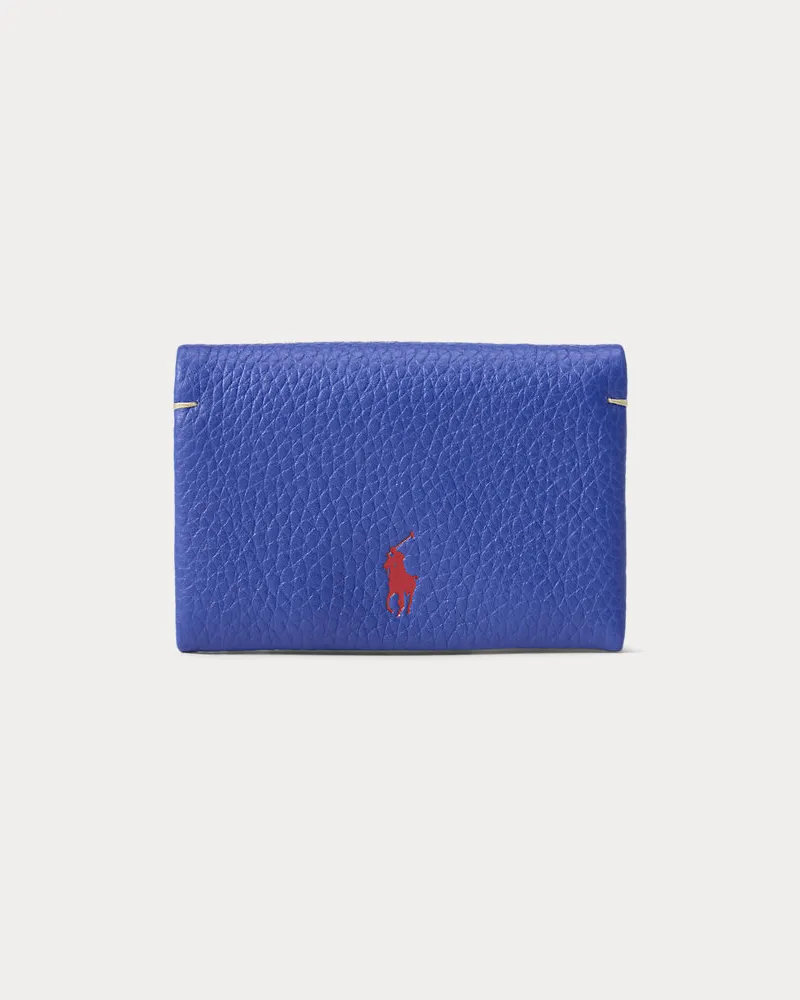 Ralph Lauren Lederkartenetui Polo Play mit Druckknopf Purple