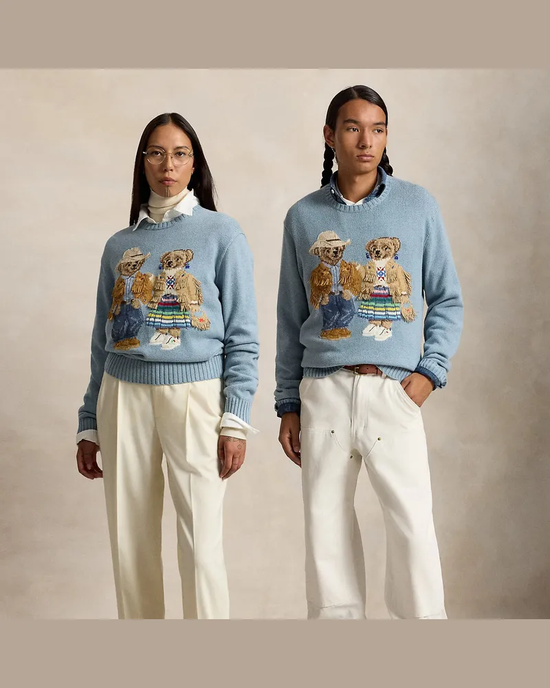 Ralph Lauren Pullover PRL x TÓPA mit Polo Bears Blue