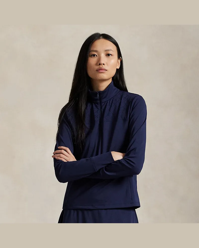 Ralph Lauren Interlock-Pullover mit Lochstickerei Blue