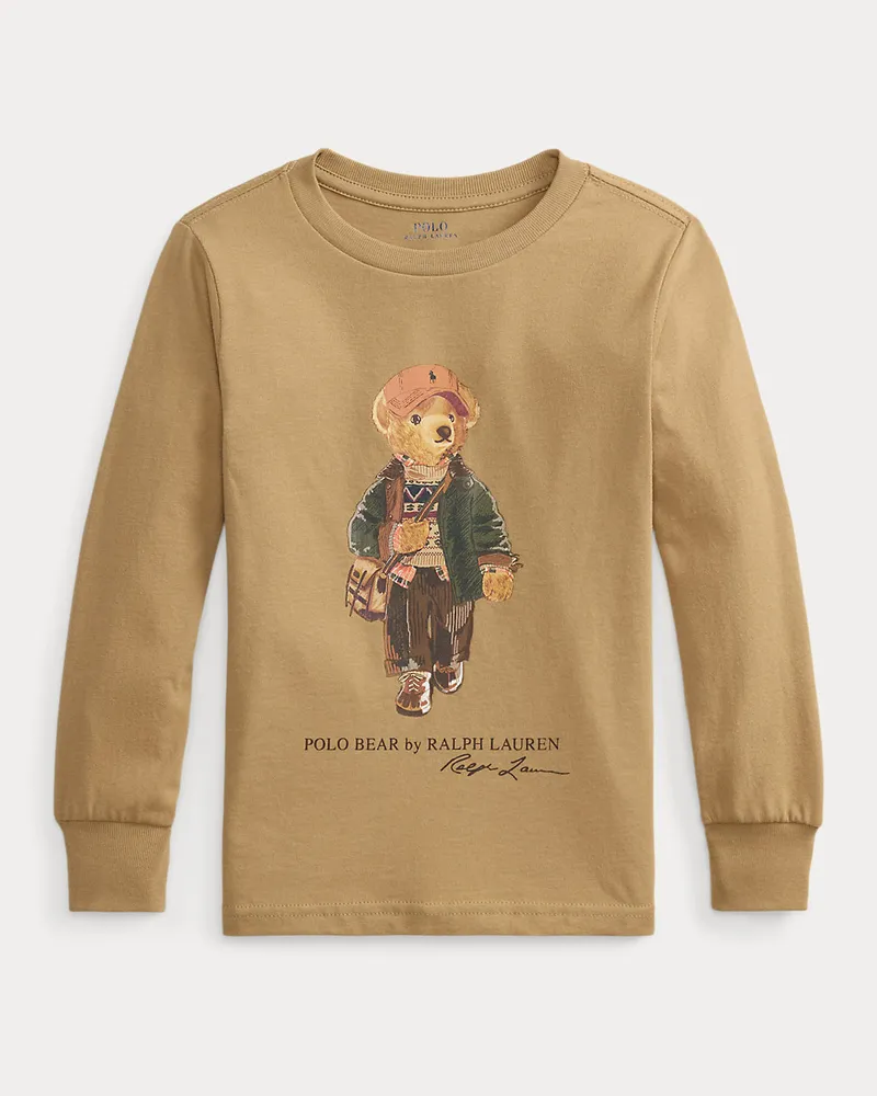 Ralph Lauren Langarm-T-Shirt mit Polo Bear Tan