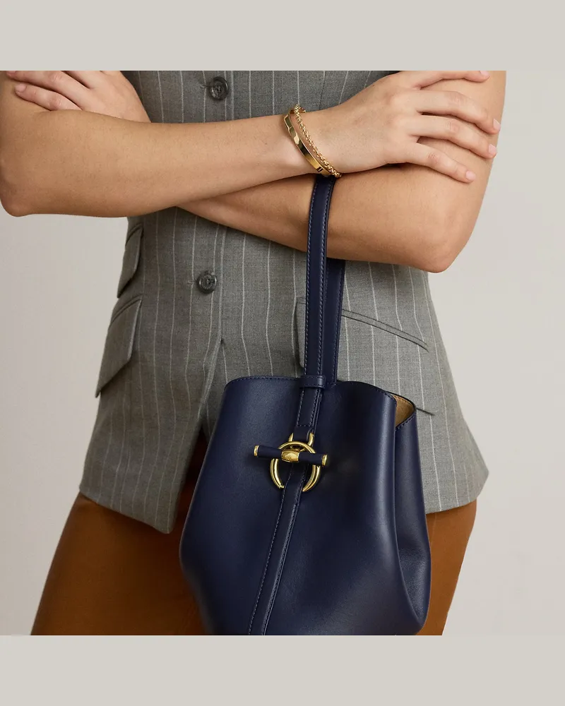Ralph Lauren Kleine Beuteltasche Blaike aus Leder Blue