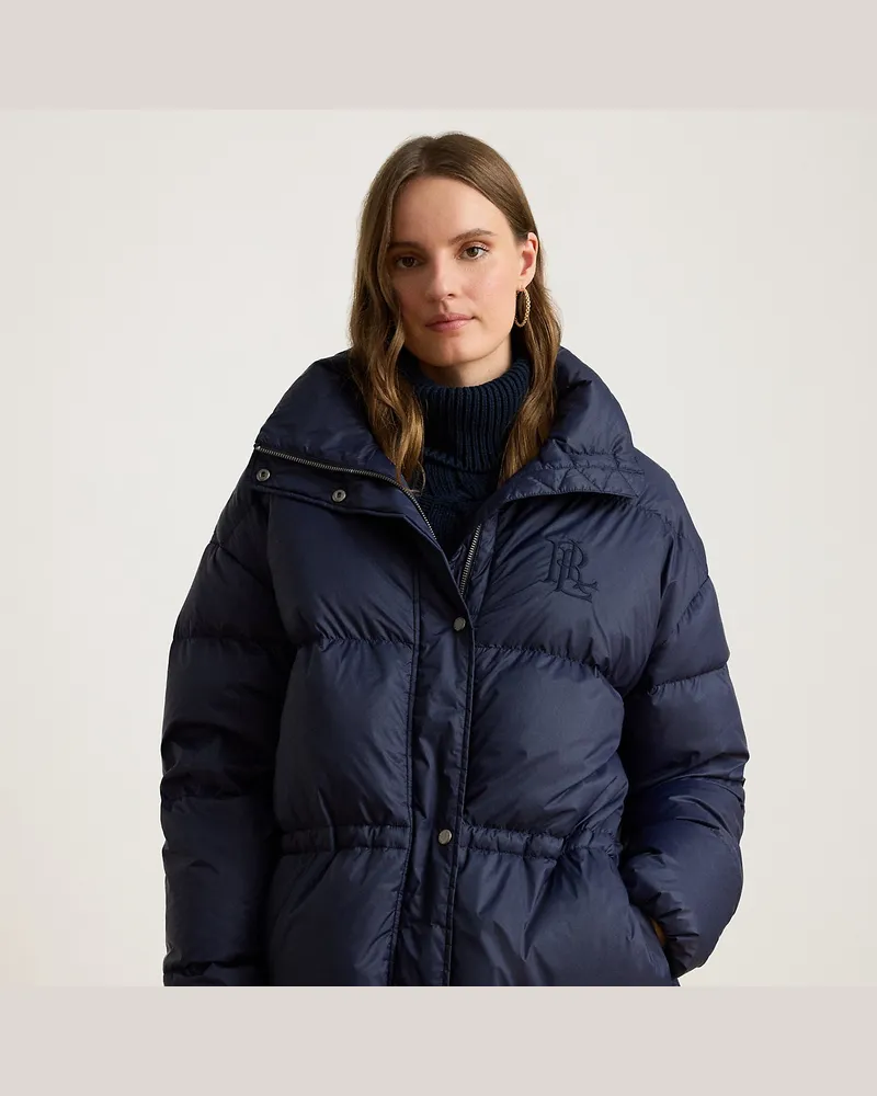 Ralph Lauren Gesteppter Daunenmantel mit Tunnelkragen Blue