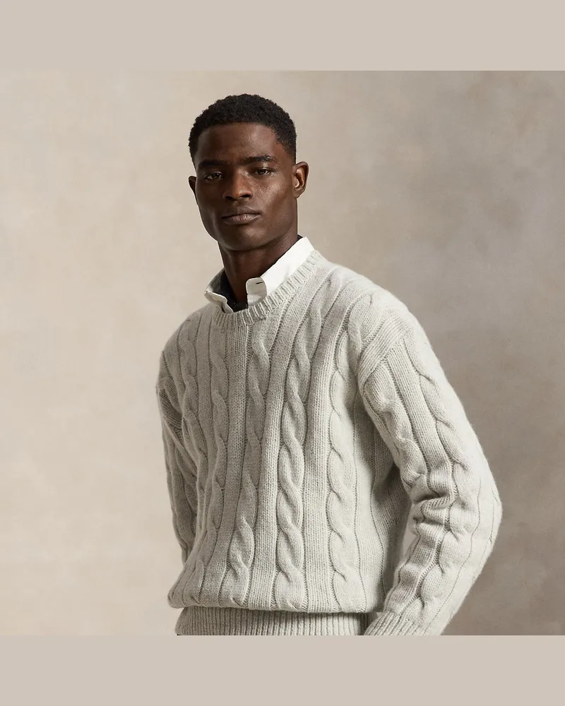 Ralph Lauren Relaxed-Fit Pullover mit Zopfmuster Grey