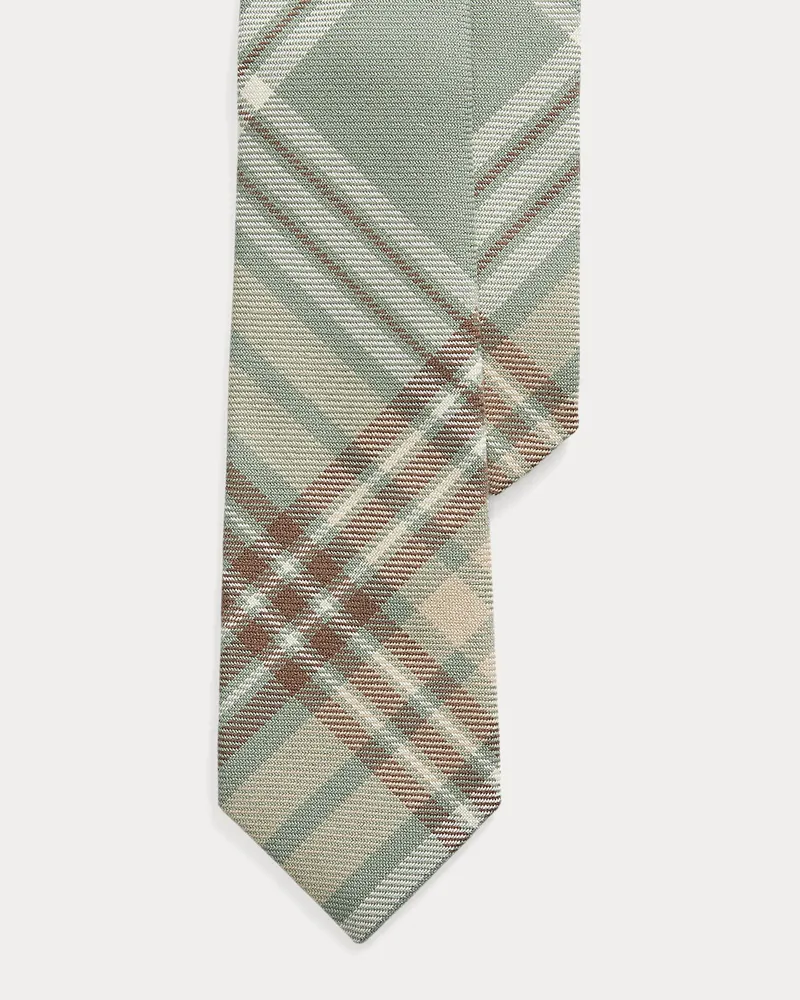 Ralph Lauren Karierte Krawatte aus Twill Green