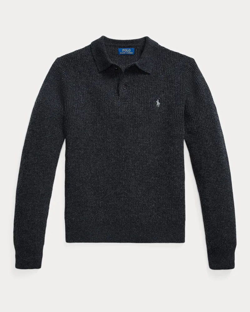 Ralph Lauren Strukturierter Pullover mit Polokragen Grey