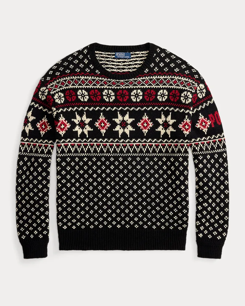 Ralph Lauren Pullover mit Schneeflockenmotiv Black