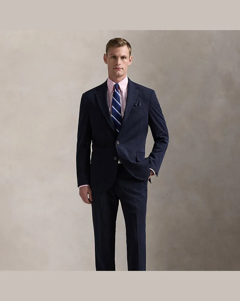Ralph Lauren Gestreifte Anzughose aus Twill Blue