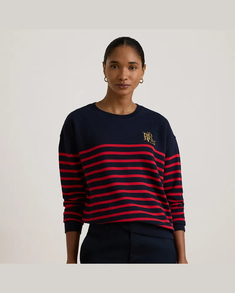 Ralph Lauren Gestreifter Pullover mit Perlenlogo Blue