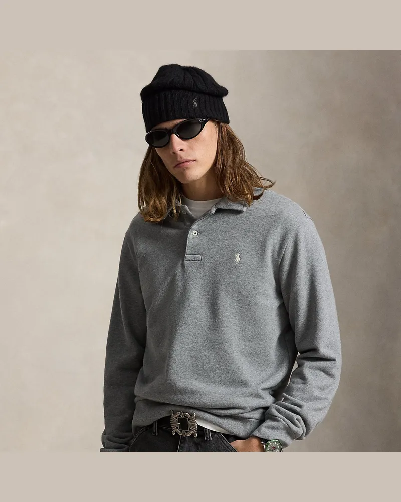 Ralph Lauren Loopback-Fleece-Sweatshirt mit Kragen Grey