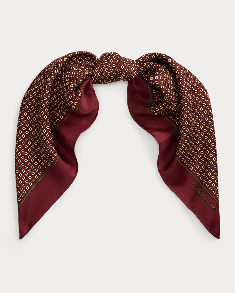 Ralph Lauren Quadratisches Tuch aus Foulard-Seide Red
