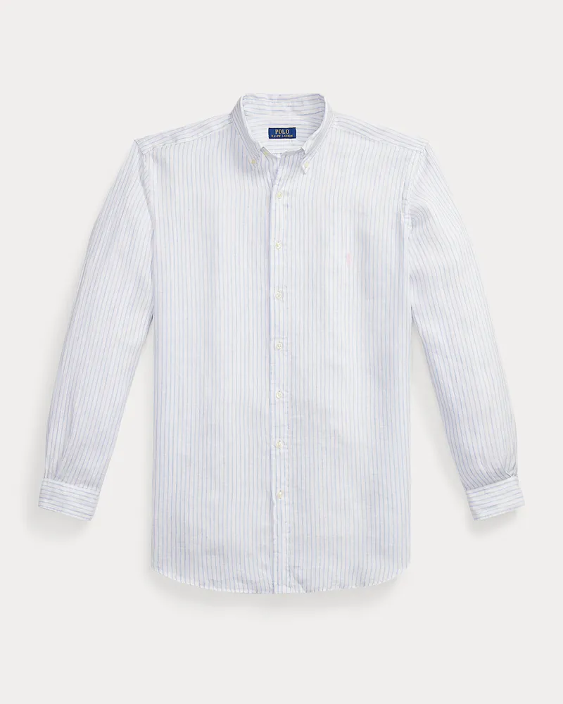 Ralph Lauren Große Größen - Gestreiftes Leinenhemd White