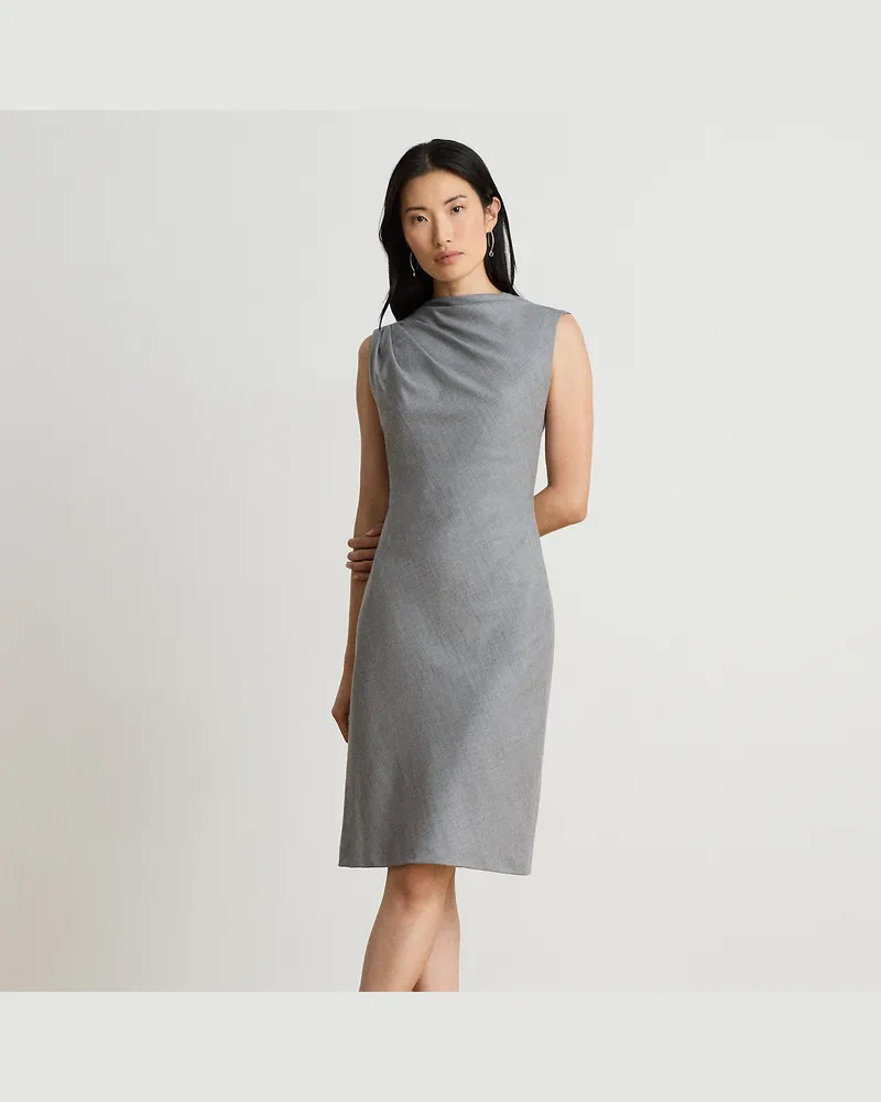 Ralph Lauren Ärmelloses Wollkleid mit Faltendetails Grey