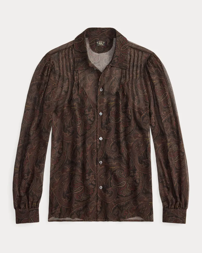Ralph Lauren Paisley-Seidenbluse mit Rückenband Multi