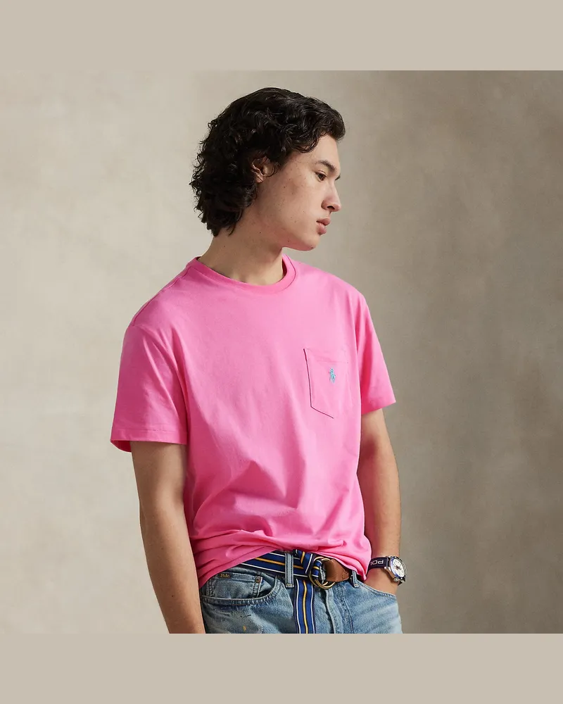 Ralph Lauren Custom-Slim-Fit Jersey-T-Shirt Pink