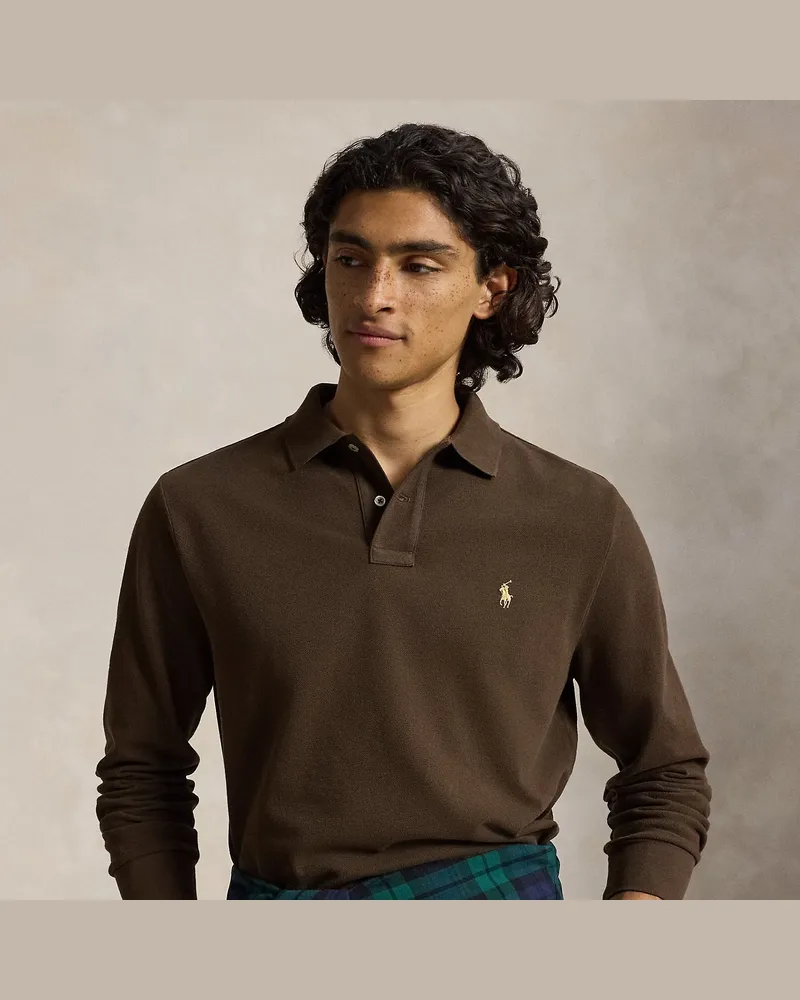 Ralph Lauren Custom-Slim-Fit Piqué-Poloshirt Brown