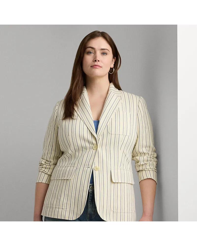 Ralph Lauren Plus Größen - Gestreifter Blazer aus Baumwollmischung Multi