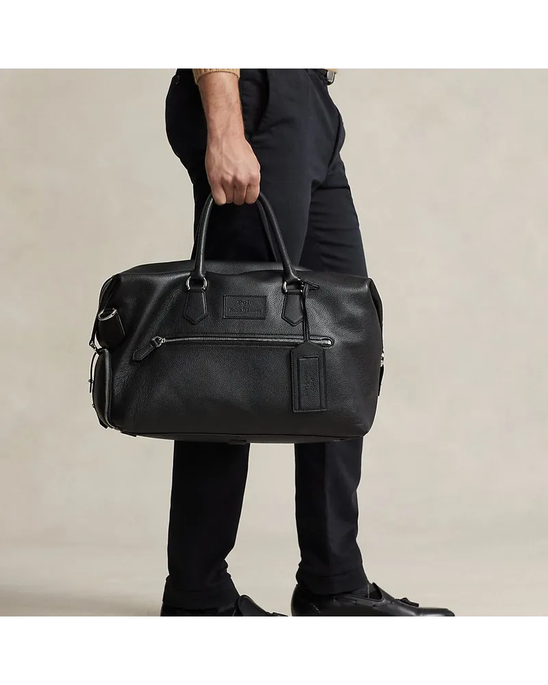 Ralph Lauren Reisetasche aus Narbenleder Black