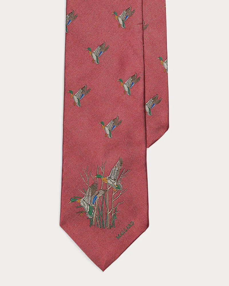 Ralph Lauren Seidenkrawatte mit Stockenten-Muster Red